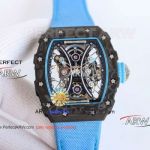 Swiss Clone Richard Mille Rafael Nadal RM53-01 Carbon Fiber Case Blue Strap Watch 